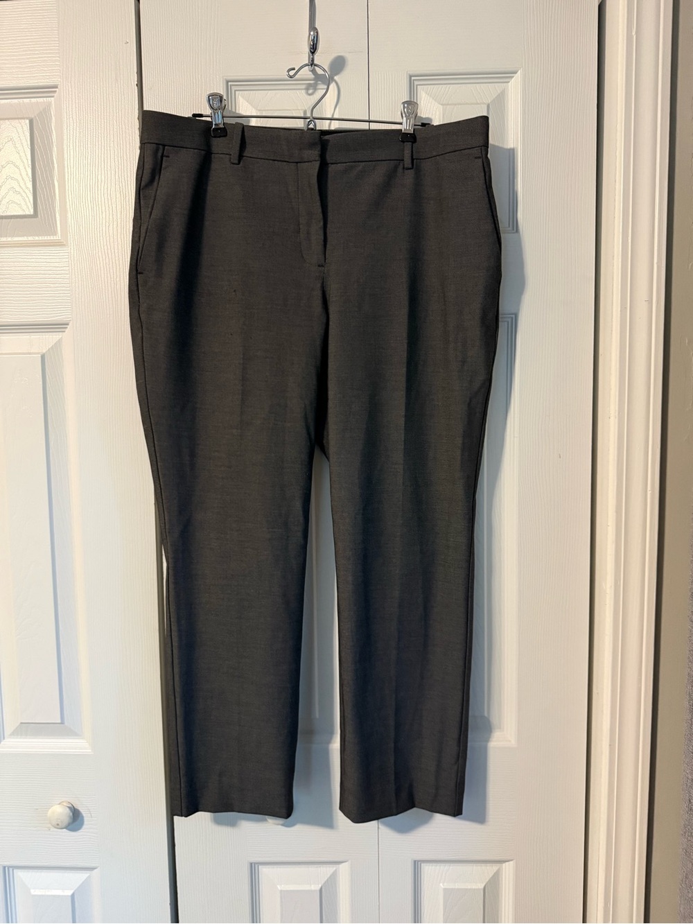 Ann Taylor Women's Straight-Leg Dress Pants in Charcoal Gray